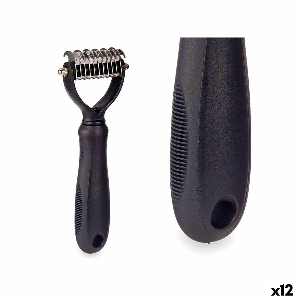 Pettine a Rastrello per Cani Mascow 333 Nero Silicone 6,5 x 17 x 3 cm 12 Unità