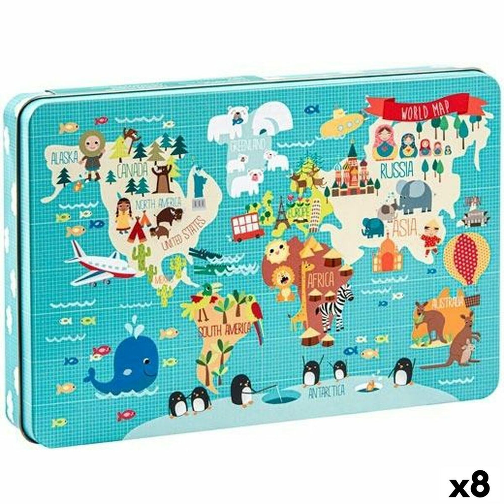 Puzzle Apli 48 x 32 cm Mappamondo 24 Pezzi (8 Unità)