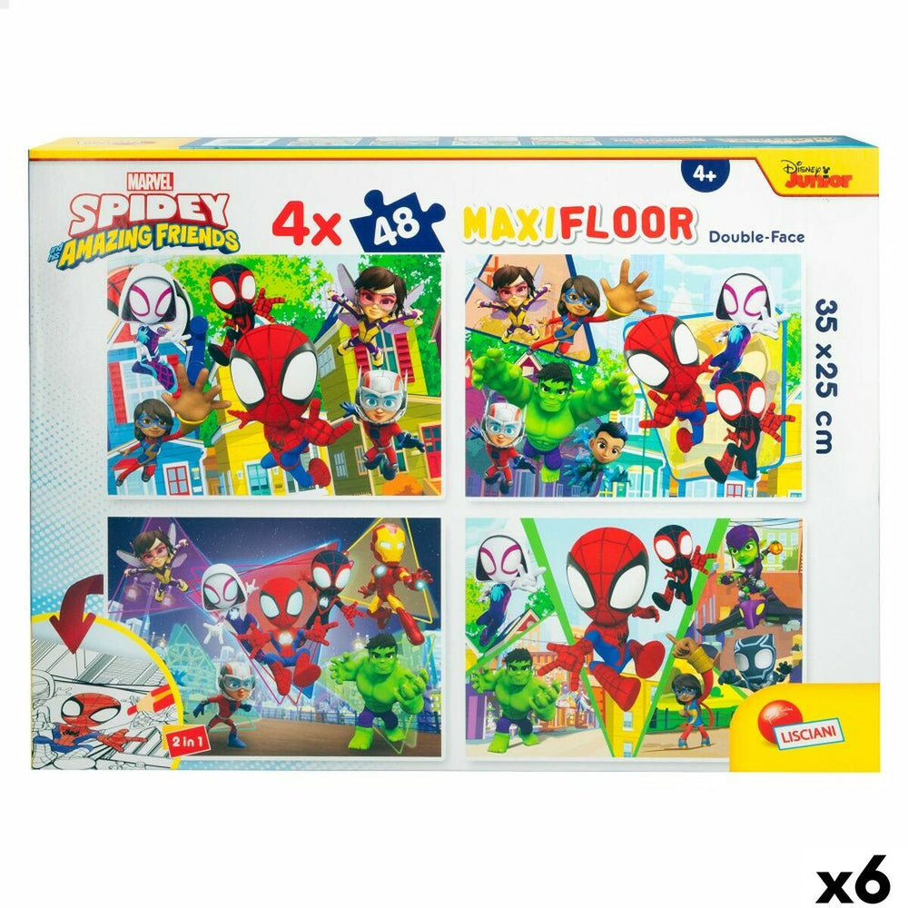 Set di 4 Puzzle Spidey 35 x 1,5 x 25 cm 48 Pezzi (6 Unità)
