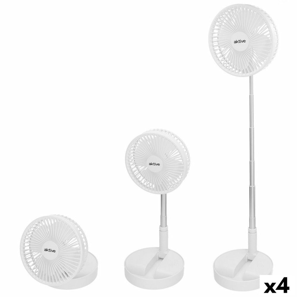 Ventilatore Portatile Pieghevole Aktive Ricaricabile (4 Unità)