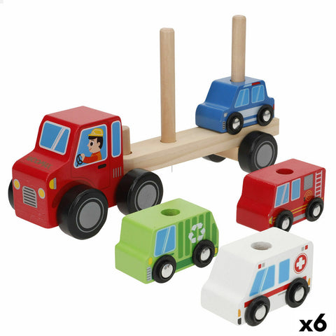 Camion Porta-veicoli e Macchinine 25 x 13 x 6 cm (6 Unità)