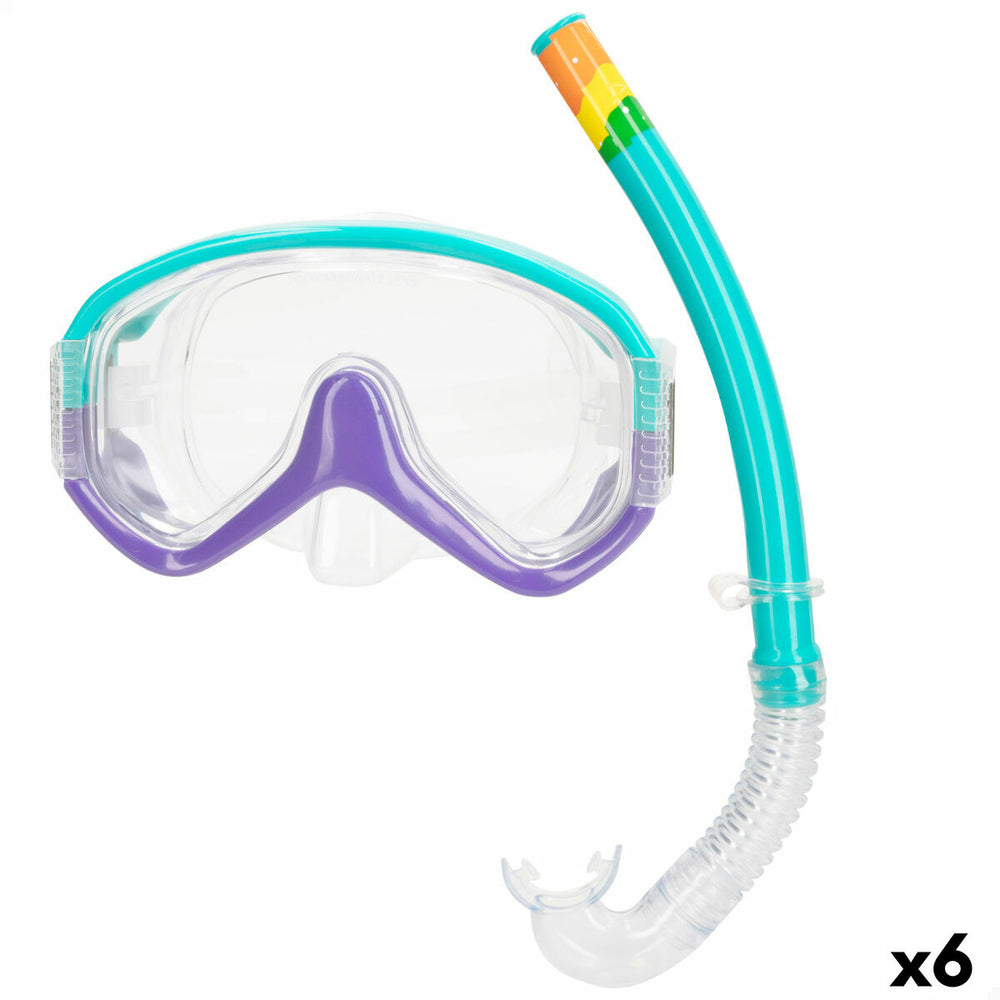 Occhialini da Snorkeling e Boccaglio AquaSport Turchese (6 Unità)