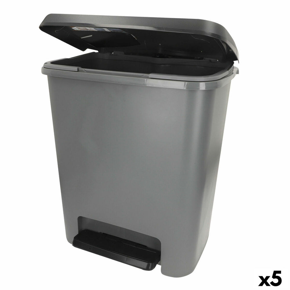 Secchio della spazzatura Curver Grigio scuro Plastica 25 L (5 Unità)