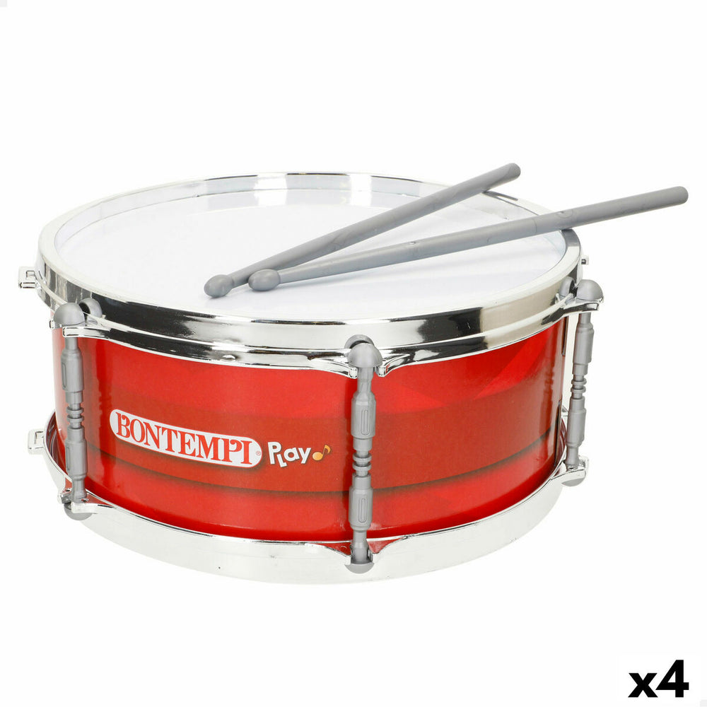 Tamburo Bontempi Plastica 31 x 15 x 31 cm Rosso (4 Unità)