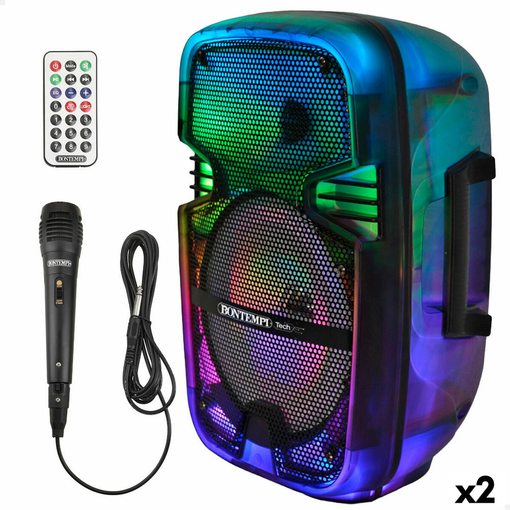 Altoparlante con Microfono Karaoke Bontempi Plastica 25 x 39 x 21 cm (2 Unità)