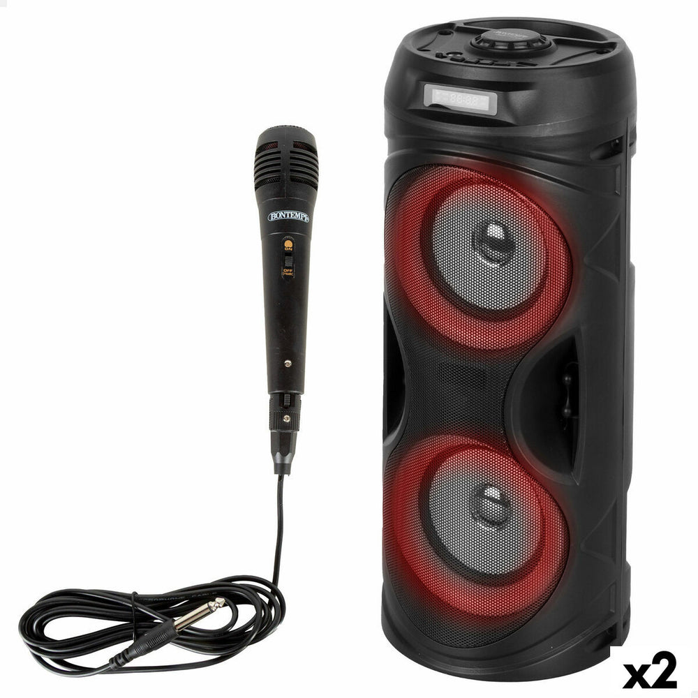 Altoparlante con Microfono Karaoke Bontempi Plastica 16 x 38 x 16 cm (2 Unità)