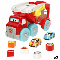 Camion Porta-veicoli e Macchinine 8 Pezzi (2 Unità)