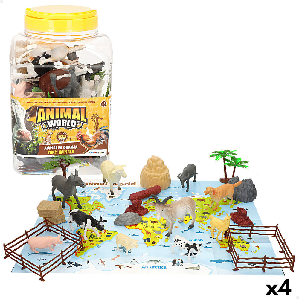 Set Animali della Fattoria Colorbaby Plastica 14 x 10 x 5 cm (4 Unità)