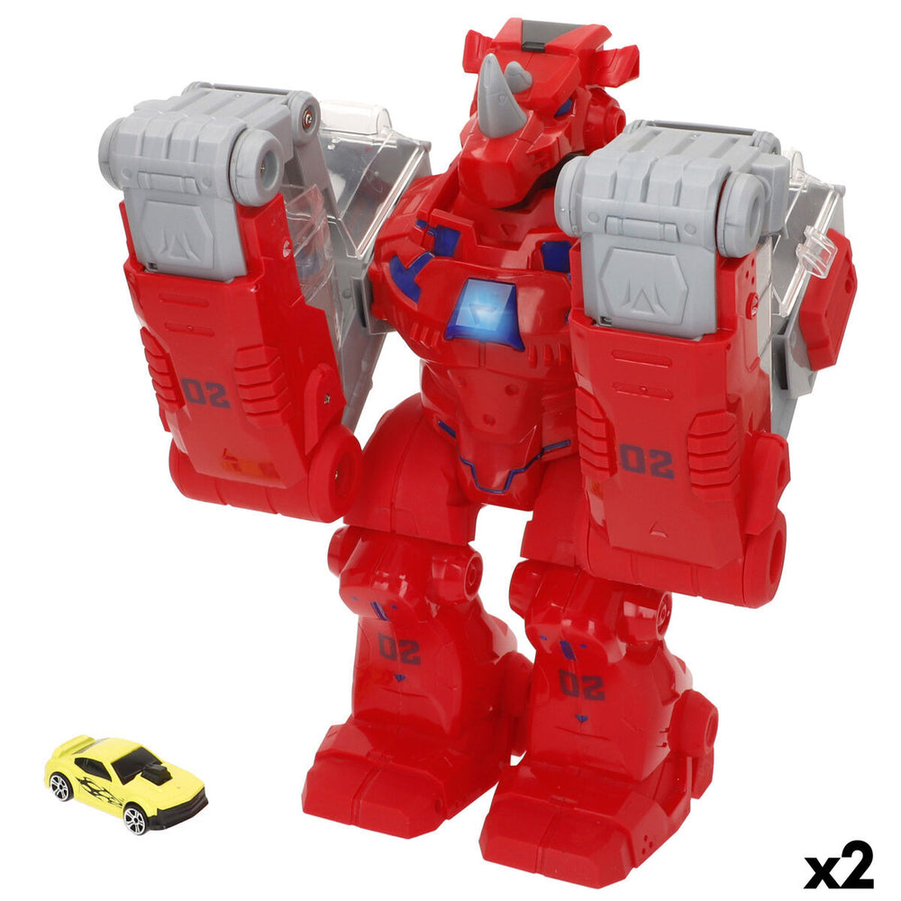 Super Robot Trasformabile Luce Suono 24 X 28 X 16 CM 2 Unità