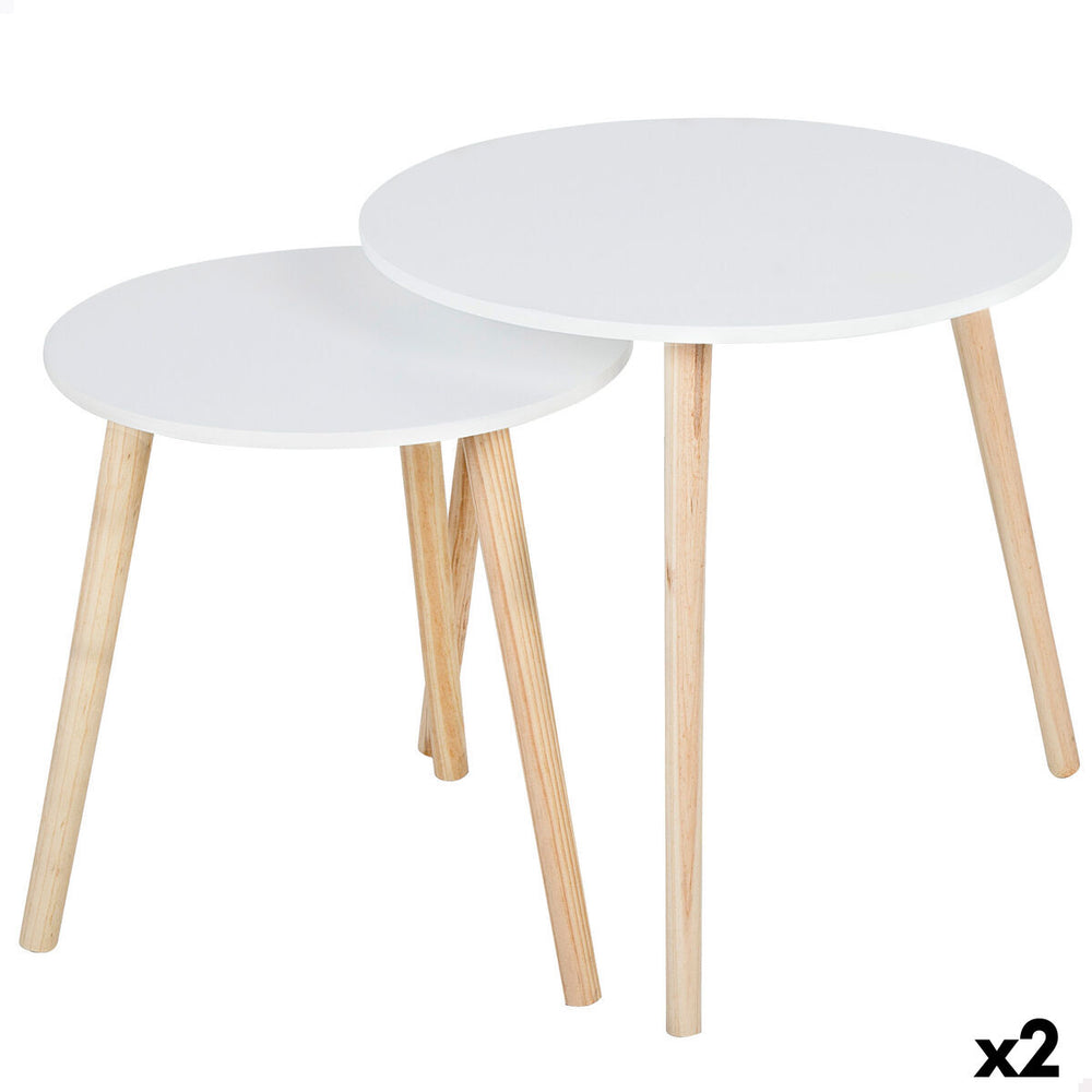 Set di 2 tavoli Max Home Bianco 50 x 50 x 50 cm (2 Unità)