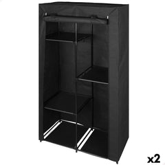 Armadio per Vestiti e Scarpe Max Home Nero 88 X 167 X 45 CM 2 Unità