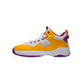 Scarpe da basket per bambini Peak in giallo e viola, leggere e traspiranti per performance sul campo.