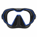 Maschera da sub Seac con vetro temperato e bordi blu, ideale per immersioni in acqua