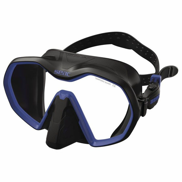 Maschera da snorkeling Seac con design ergonomico e comfort per occhialini da nuoto azzurri Seac