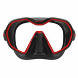 Maschera da sub Seac con design ergonomico, occhialini da nuoto Seac neri con dettagli rossi
