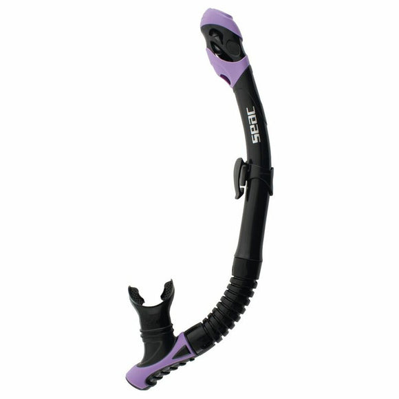 Tubo respiratore Seac Reverse Dry in nero e viola, ideale per sport acquatici e immersioni