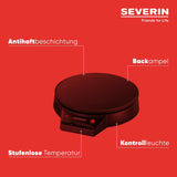 Piastra per crepe Severin con rivestimento antiaderente e temperatura regolabile