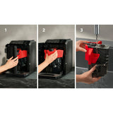 Macchina caffè con macinacaffè integrato Siemens AG con diverse fasi di utilizzo e manutenzione