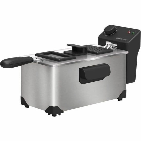Friggitrice Smarton in acciaio inox con termostato regolabile e cesto per friggere in sicurezza