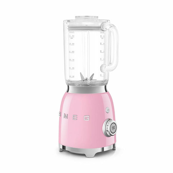 Frullatore Smeg rosa 1,5 litri con caraffa in vetro e design retrò per cucina moderna