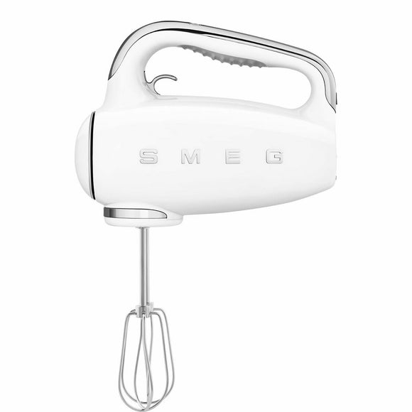 Sbattitore impastatrice Smeg 250W bianco con design retro e accessori per mescolare e montare