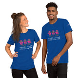 Maglietta blu unisex con design di gioco in stile cartone animato per fan di Squid Game