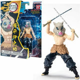 Statuetta Inosuke Hashibira Demon Slayer di Bandai con spade e maschera da cinghiale dettagliata