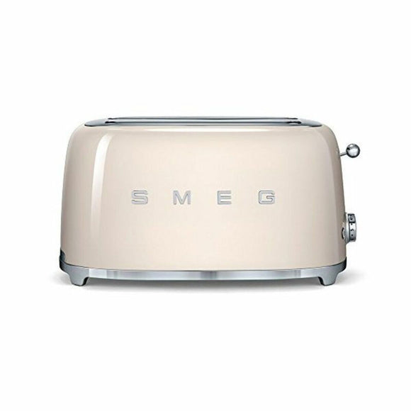 Tostapane Smeg TSF02CREU bianco con design retrò e rifiniture in acciaio inox