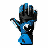 Guanti da portiere Uhlsport adulti con design blu e nero per protezione e prestazioni elevate nel calcio