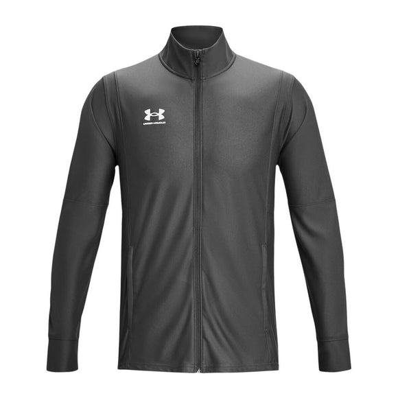 Giacca sportiva uomo Under Armour in grigio con chiusura a zip e logo sul petto