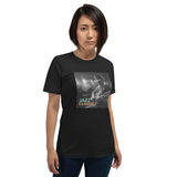 T-shirt chitarra classica musica con design di un musicista jazz che suona la chitarra