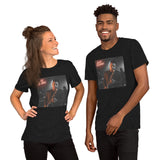 T-shirt unisex sax jazz in nero con design vintage per appassionati di musica jazz