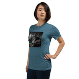 T-shirt chitarra classica musica con grafica di un musicista che suona