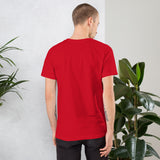 T-shirt rossa unisex di Arts Shopping con maniche corte e design semplice per un look casual