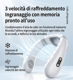 Ventilatore da collo portatile ricaricabile da 5200 mAh con 3 velocità, silenzioso, display digitale a LED,