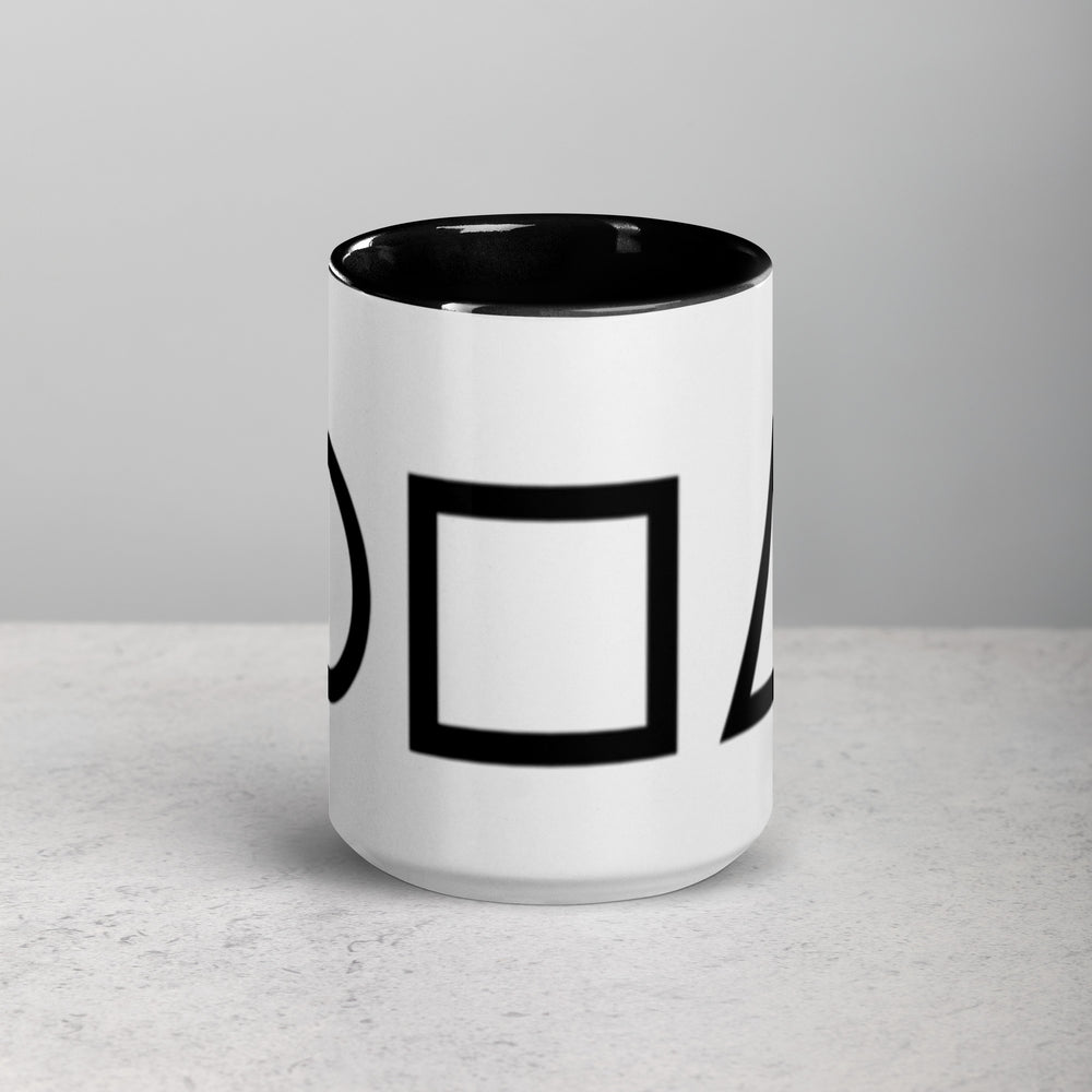 Tazza con interno colorato serie Squid Game - cerchio, quadrato e triangolo