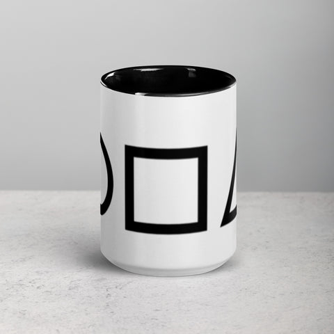 Tazza con interno colorato serie Squid Game - cerchio, quadrato e triangolo