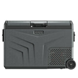 Mini frigo portatile Yolco progettato per viaggi e attività all'aperto con ruote per facilità di trasporto