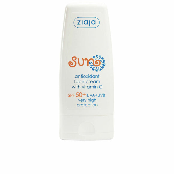 Crema solare viso SPF 50+ Ziaja con antiossidanti e vitamina C per una protezione molto alta.